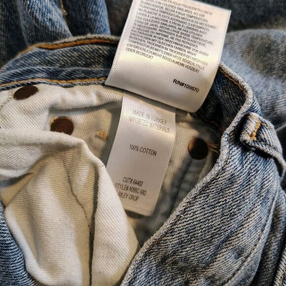 Agolde Riley Jeans Womens Straight High Rise Size 25 Crop Button Fly Stretch - Picture 9 of 10